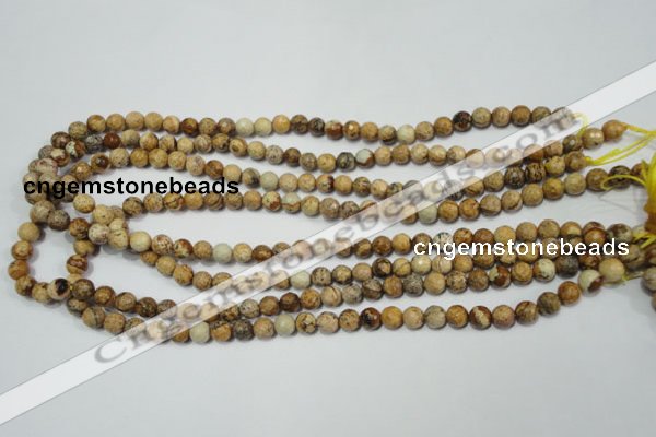 CRO761 15.5 inches 6mm faceted round picture jasper beads wholesale