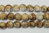 CRO762 15.5 inches 8mm faceted round picture jasper beads wholesale