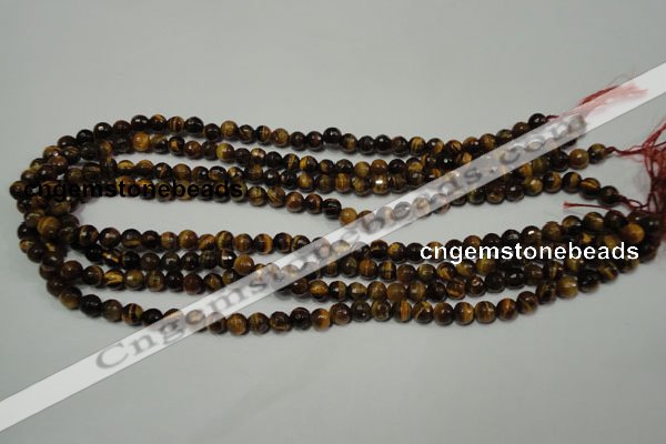 CRO781 15.5 inches 6mm faceted round yellow tiger eye beads wholesale