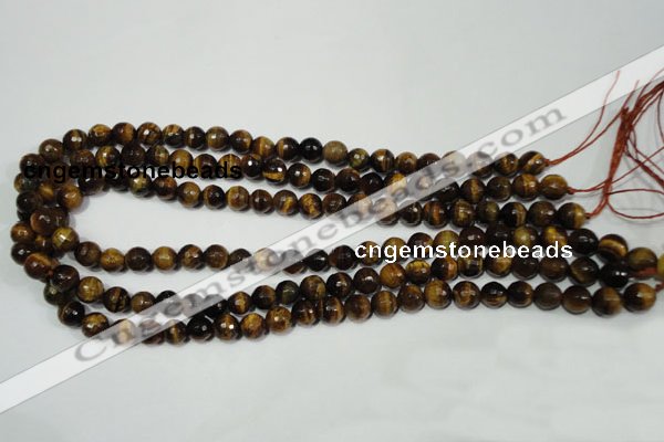 CRO782 15.5 inches 8mm faceted round yellow tiger eye beads wholesale