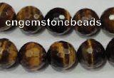 CRO786 15.5 inches 16mm faceted round yellow tiger eye beads wholesale