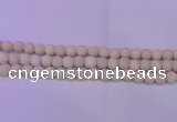 CRO791 15.5 inches 6mm round matte rice white fossil beads