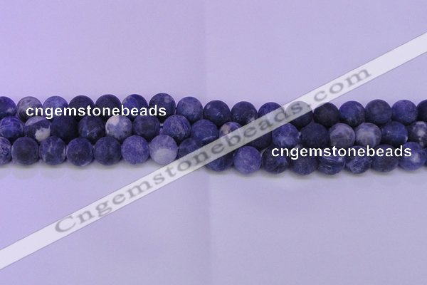 CRO800 15.5 inches 4mm round matte sodalite gemstone beads