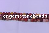 CRO823 15.5 inches 10mm round matte mookaite beads