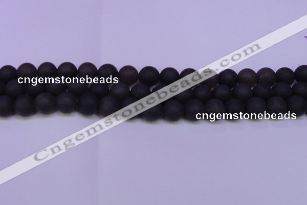 CRO841 15.5 inches 6mm round matte smoky quartz beads