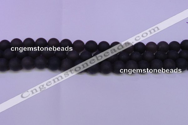 CRO844 15.5 inches 12mm round matte smoky quartz beads