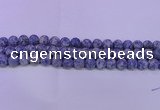 CRO850 15.5 inches 4mm round matte blue spot beads