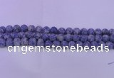 CRO854 15.5 inches 12mm round matte blue spot beads