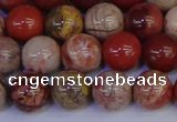 CRO873 15.5 inches 10mm round red porcelain beads wholesale