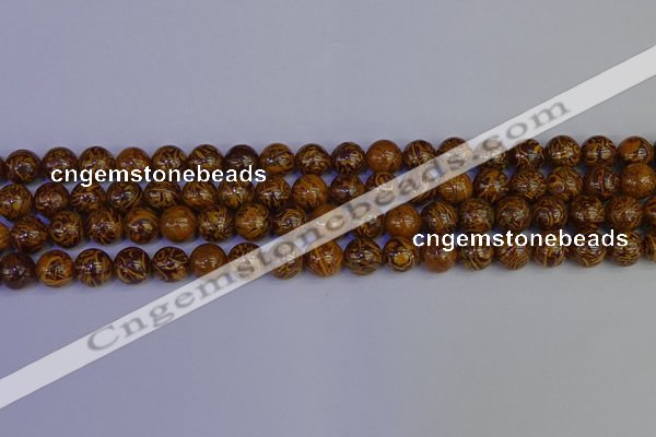 CRO882 15.5 inches 8mm round elephant blood stone beads