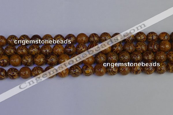 CRO884 15.5 inches 12mm round elephant blood stone beads