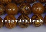 CRO885 15.5 inches 14mm round elephant blood stone beads