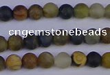 CRO910 15.5 inches 4mm round matte golden pietersite beads