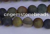 CRO912 15.5 inches 8mm round matte golden pietersite beads