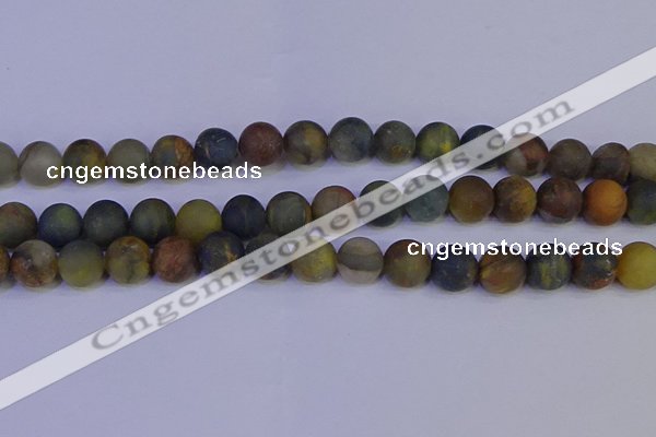 CRO915 15.5 inches 14mm round matte golden pietersite beads