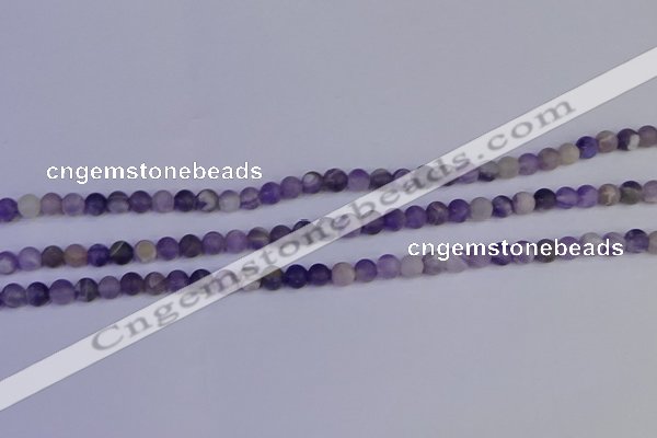 CRO920 15.5 inches 4mm round matte dogtooth amethyst beads