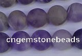 CRO924 15.5 inches 12mm round matte dogtooth amethyst beads