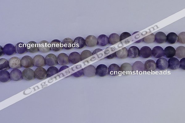 CRO924 15.5 inches 12mm round matte dogtooth amethyst beads