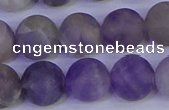 CRO925 15.5 inches 14mm round matte dogtooth amethyst beads