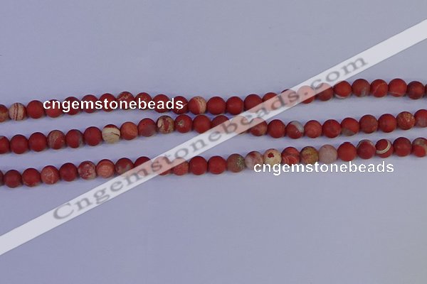 CRO931 15.5 inches 6mm round matte red jasper beads wholesale