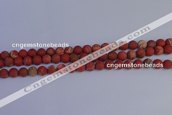 CRO932 15.5 inches 8mm round matte red jasper beads wholesale