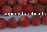 CRO933 15.5 inches 10mm round matte red jasper beads wholesale