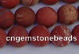 CRO934 15.5 inches 12mm round matte red jasper beads wholesale