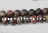 CRO94 15.5 inches 8mm round red leopard skin jasper beads wholesale