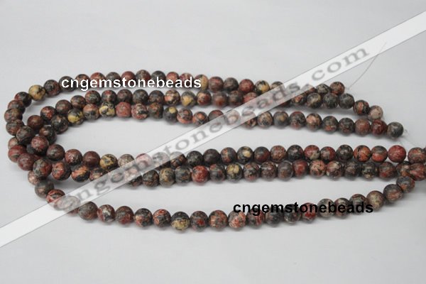 CRO94 15.5 inches 8mm round red leopard skin jasper beads wholesale