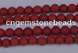 CRO940 15.5 inches 4mm round matte red jasper beads wholesale