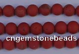 CRO941 15.5 inches 6mm round matte red jasper beads wholesale