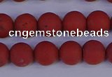 CRO943 15.5 inches 10mm round matte red jasper beads wholesale