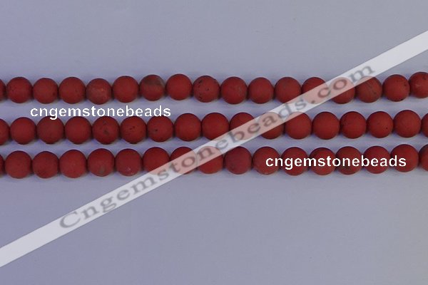 CRO944 15.5 inches 12mm round matte red jasper beads wholesale