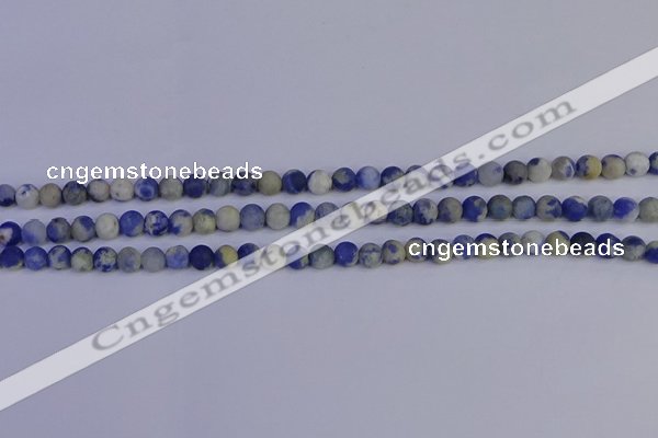 CRO950 15.5 inches 4mm round matte sodalite beads wholesale