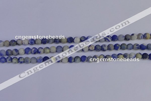 CRO951 15.5 inches 6mm round matte sodalite beads wholesale