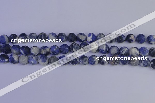 CRO953 15.5 inches 10mm round matte sodalite beads wholesale