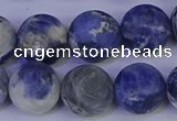 CRO955 15.5 inches 14mm round matte sodalite beads wholesale