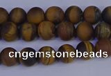 CRO961 15.5 inches 6mm round matte yellow tiger eye beads wholesale