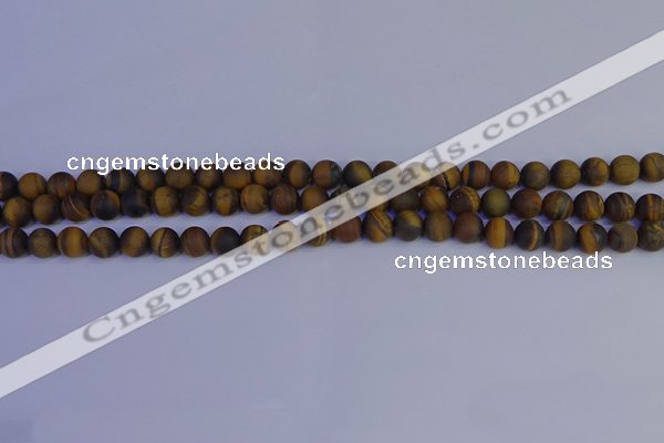 CRO961 15.5 inches 6mm round matte yellow tiger eye beads wholesale