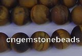 CRO964 15.5 inches 12mm round matte yellow tiger eye beads wholesale