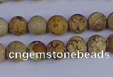 CRO971 15.5 inches 6mm round matte picture jasper beads wholesale