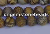 CRO972 15.5 inches 8mm round matte picture jasper beads wholesale