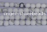 CRO980 15.5 inches 4mm round matte white howlite beads wholesale