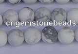 CRO983 15.5 inches 10mm round matte white howlite beads wholesale