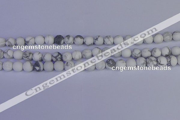 CRO983 15.5 inches 10mm round matte white howlite beads wholesale