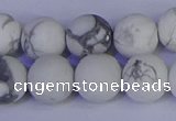 CRO985 15.5 inches 14mm round matte white howlite beads wholesale