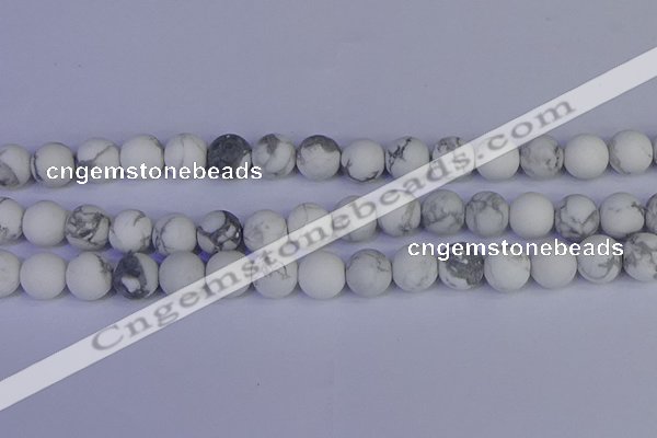 CRO985 15.5 inches 14mm round matte white howlite beads wholesale