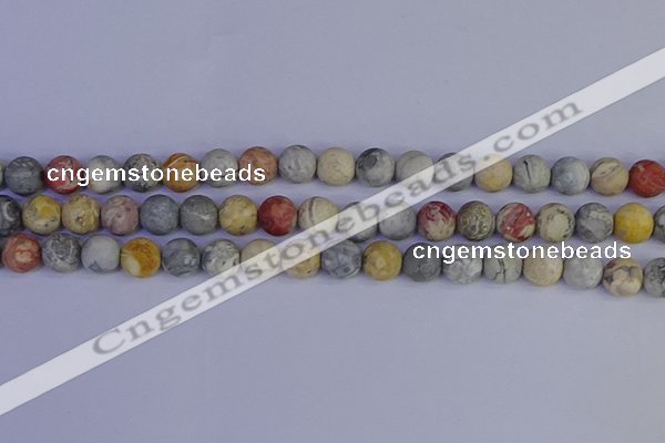 CRO993 15.5 inches 10mm round matte sky eye stone beads wholesale