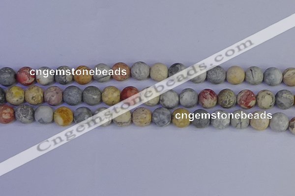 CRO994 15.5 inches 12mm round matte sky eye stone beads wholesale