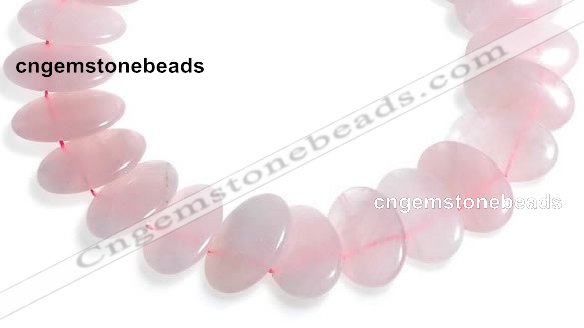 CRQ03 16 inches 20*38mm oval rose quartz beads Wholesale